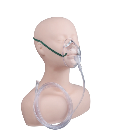 Medical PVC Simple Oxygen Face Mask with Cushion