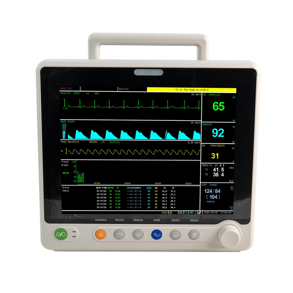 Hospital/Clinic Portable Multi PARA Cardiac 12.1 inch CE approved Patient Monitor ICU Use