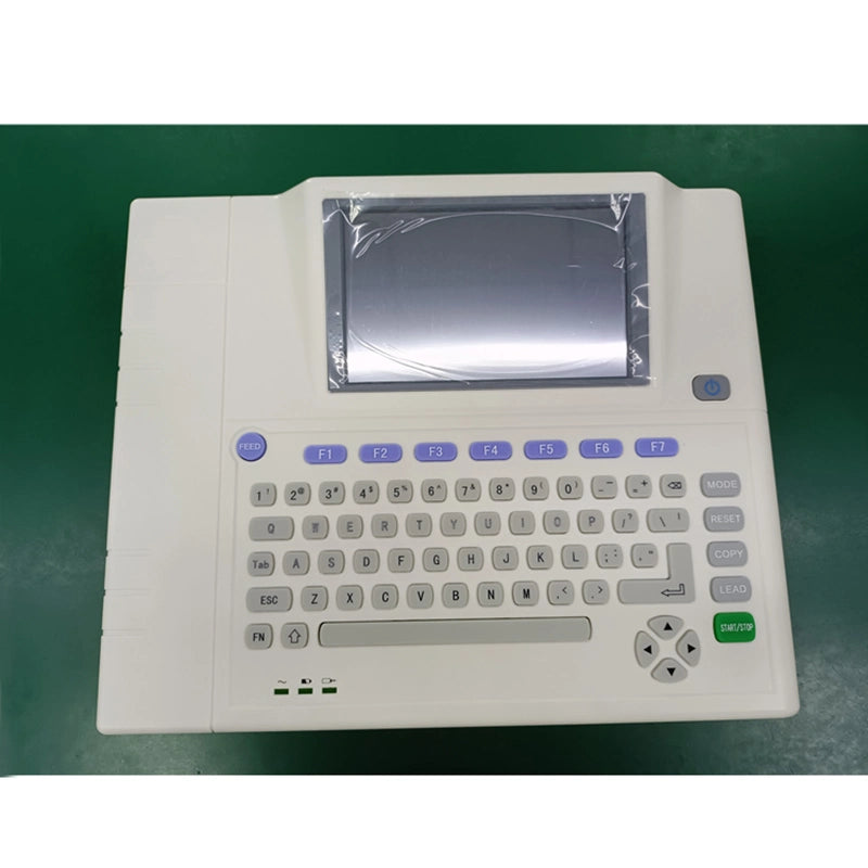 Portable 7 Inch 800X600 Multicolor LCD 12 Channel Electrocardiogram ECG Machine for Medical Use