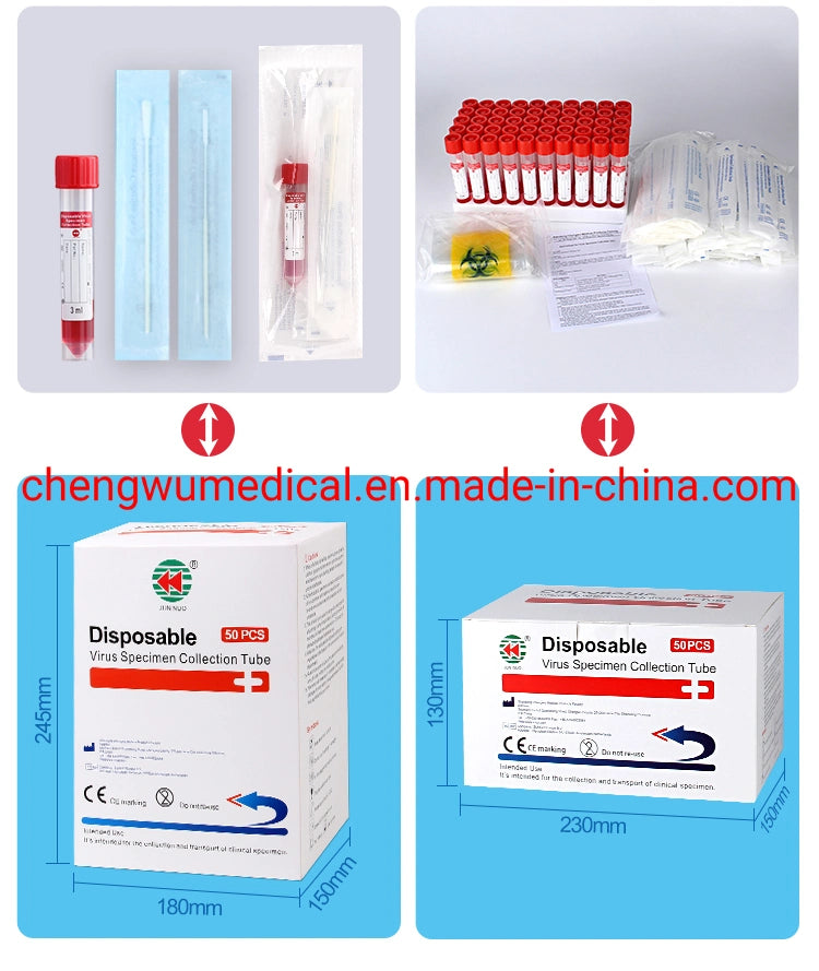 Virus Transport Medium with Nasal Swab and Oral Swab Vtm Tube